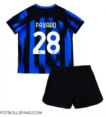 Inter Milan Benjamin Pavard #28 Replika Hemmatröja Barn 2023-24 Kortärmad (+ Korta byxor)